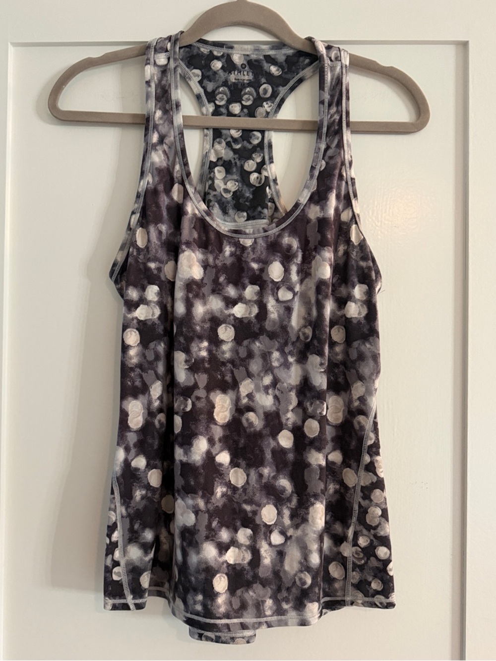 Athleta Chi Dot Racerback Tank in Moon Grey | Size Medium